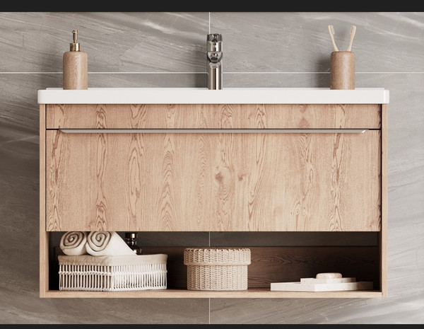 Изображение товара Тумба под умывальник Акватон Хоуп 100 / 1A287401HP6C0 (орех)