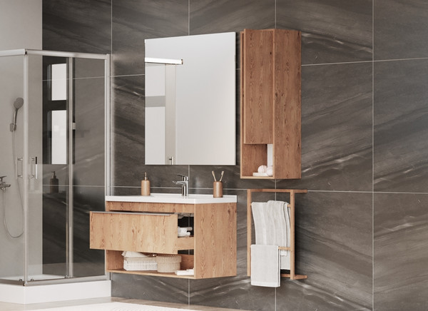 Изображение товара Тумба под умывальник Акватон Хоуп 100 / 1A287401HP6C0 (орех)