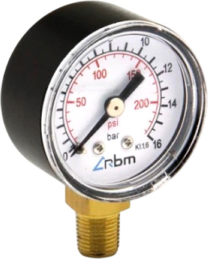 Изображение товара Манометр сантехнический RBM Радиальный 1/8 0-16 Bar d40