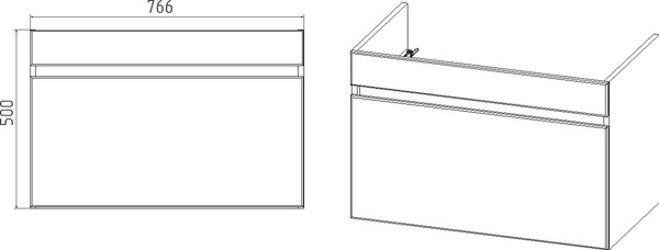 Изображение товара Тумба с умывальником Viant Мальта Como 80 / VMAL80CO-T1YP+S-UM-COM80/1-w