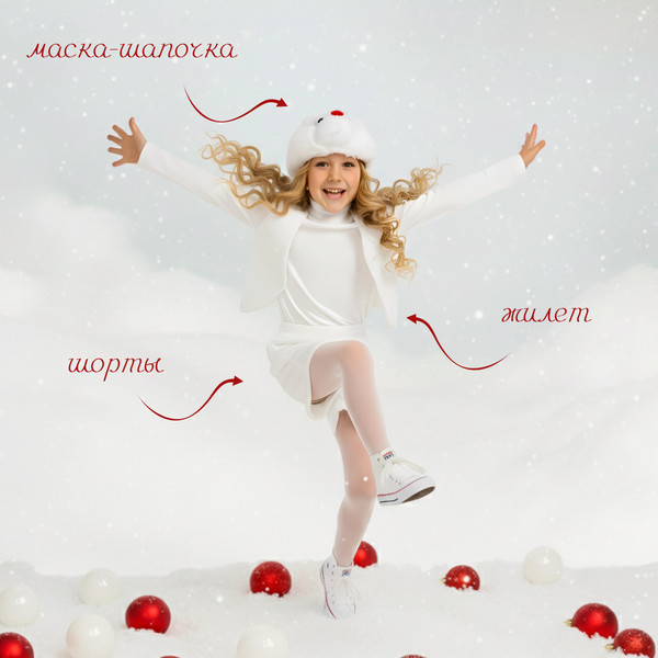 Изображение товара Костюм карнавальный Карнавалия Чудес Зайчик белый / 624764 (р.122)