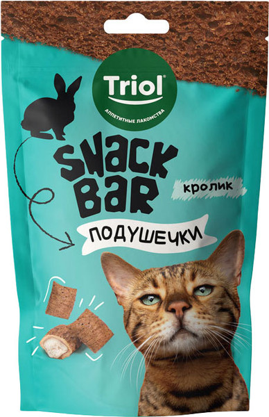 Изображение товара Лакомство для кошек Triol Snack Bar Мини-подушечки из кролика / 20171046 (30г)