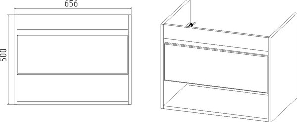 Изображение товара Тумба с умывальником Viant Бостон Como 70 / VBOS70CO-T1YP+S-UM-COM70/1-w