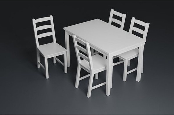 Изображение товара Обеденный стол ММЦ Вествик 1180х740 (белый лак)