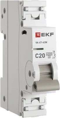 Изображение товара Выключатель автоматический EKF PROxima ВА 47-63N / M634120C