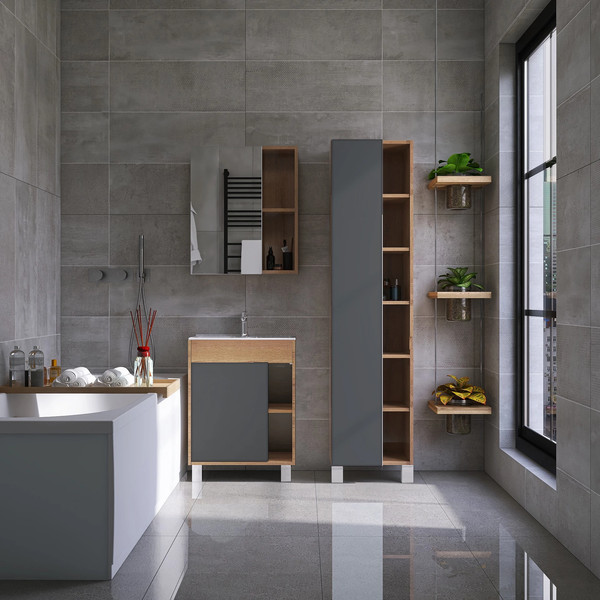 Изображение товара Тумба с умывальником Viant Бостон Como 70 / VBOS70COG-T1ST+S-UM-COM70/1-w