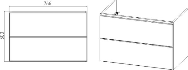 Изображение товара Тумба с умывальником Viant София Como 80 / VSOF80COG-T2YP+S-UM-COM80/1-w