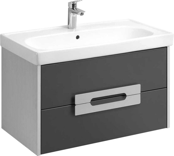 Изображение товара Тумба под умывальник Акватон Ар-Деко 85 / 1A280401DD8D0 (серый кобальт)