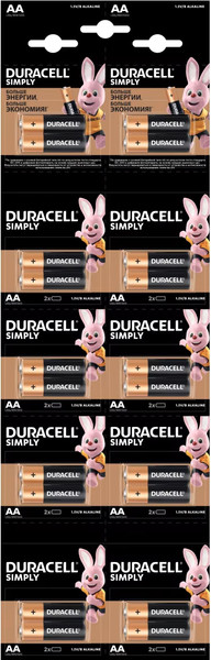 Комплект батареек Duracell Simply AA LR6 (20шт)