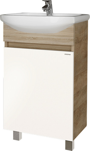 Изображение товара Тумба под умывальник Grossman Поло 50 / 105004-1 (дуб сонома/белый)