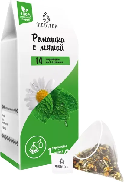 Изображение товара Чайный напиток Meditea Ромашка с мятой (14пак)
