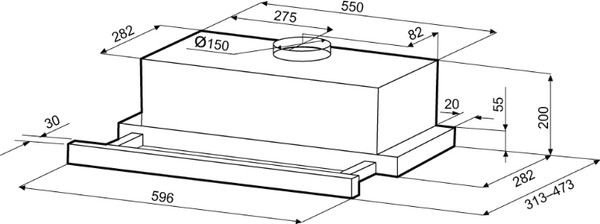Изображение товара Вытяжка телескопическая Krona Kamilla 600 TK 1 мотор / КА-00008313 (белый)
