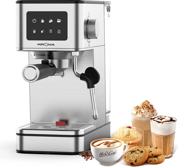 Изображение товара Кофеварка эспрессо Krona Espresso Kaffeemaschine Inox 20 Bar / КА-00008023