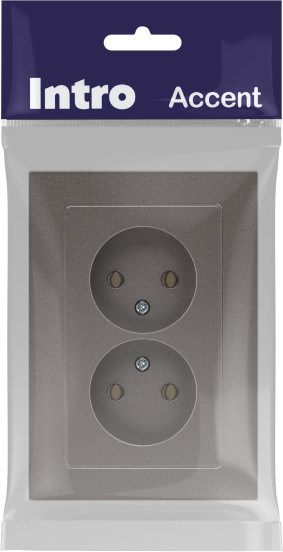 Изображение товара Розетка INTRO Accent 6-204-09 / Б0063433 (титан)