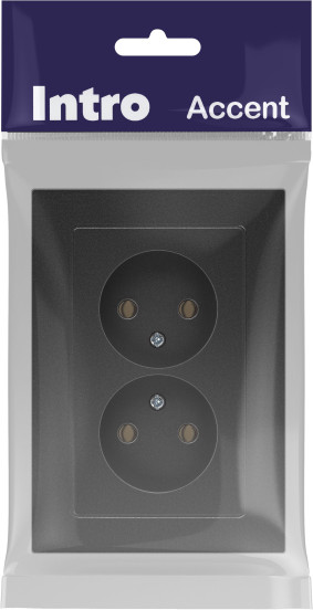 Изображение товара Розетка INTRO Accent 6-204-07 / Б0063435 (графит)