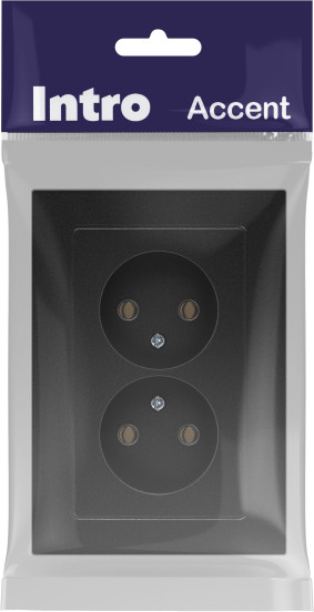Изображение товара Розетка INTRO Accent 6-204-05 / Б0063465 (антрацит)