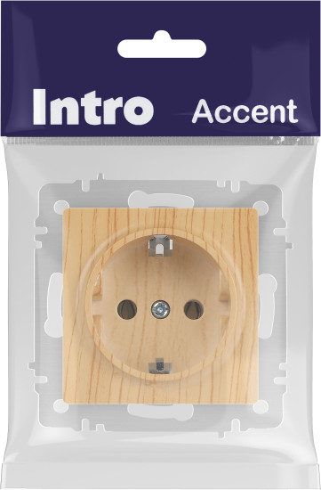 Изображение товара Розетка INTRO Accent 6-202-11 / Б0063706 (cосна)