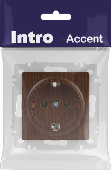 Изображение товара Розетка INTRO Accent 6-202-10 / Б0063703 (венге)