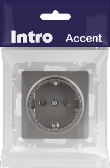 Изображение товара Розетка INTRO Accent 6-202-09 / Б0063701 (титан)