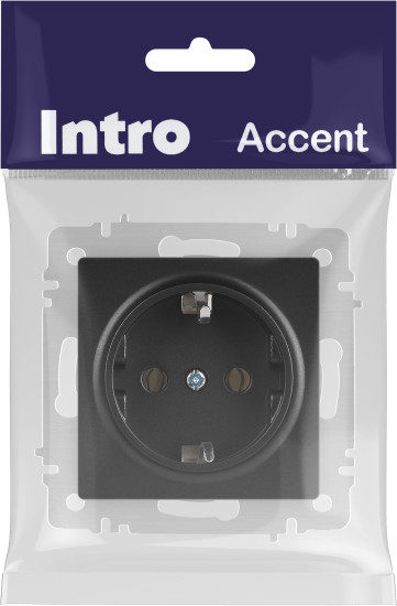 Изображение товара Розетка INTRO Accent 6-202-05 / Б0063693 (антрацит)