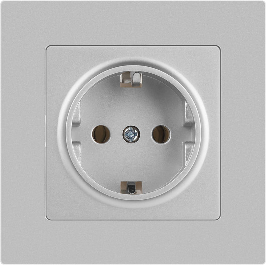Изображение товара Розетка INTRO Accent 6-202-03 / Б0063686 (алюминий)