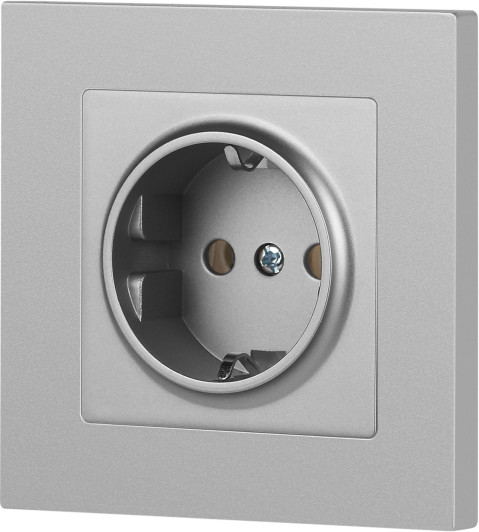 Изображение товара Розетка INTRO Accent 6-202-03 / Б0063686 (алюминий)