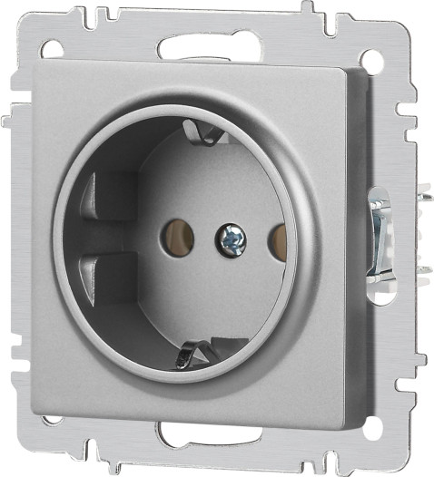 Изображение товара Розетка INTRO Accent 6-202-03 / Б0063686 (алюминий)