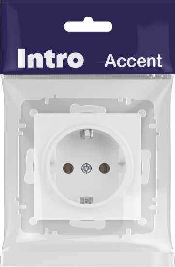 Изображение товара Розетка INTRO Accent 6-202-01М / Б0063681 (белый матовый)