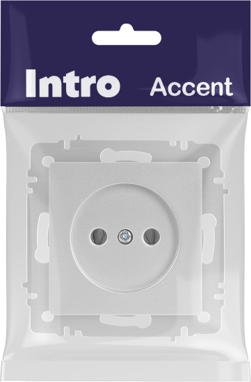 Изображение товара Розетка INTRO Accent 6-201-03 / Б0063661 (алюминий)
