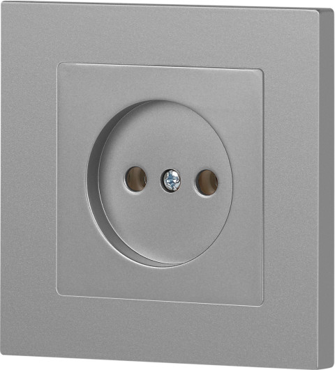 Изображение товара Розетка INTRO Accent 6-201-03 / Б0063661 (алюминий)