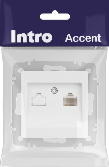 Изображение товара Розетка INTRO Accent 6-303-01М / Б0063625 (белый матовый)