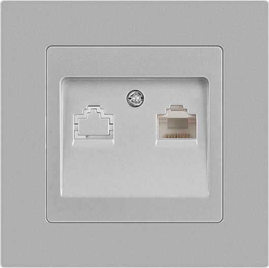 Изображение товара Розетка INTRO Accent 6-303-03 / Б0063630 (алюминий)