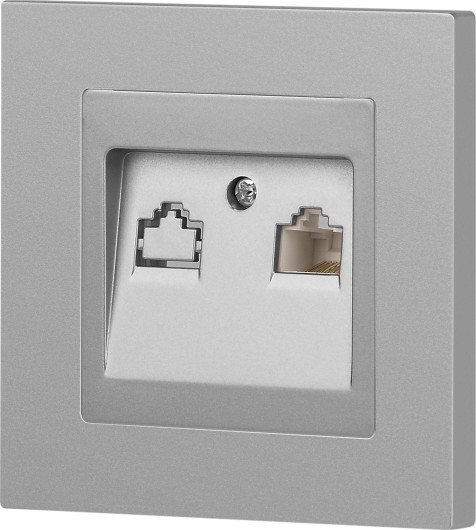 Изображение товара Розетка INTRO Accent 6-303-03 / Б0063630 (алюминий)