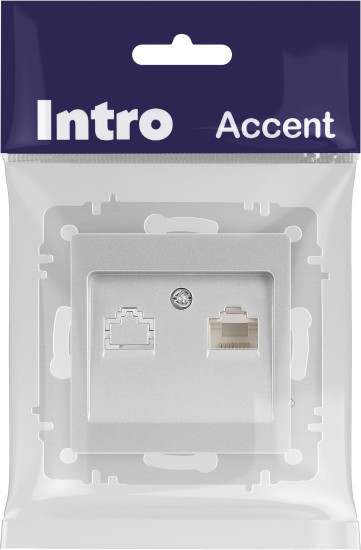 Изображение товара Розетка INTRO Accent 6-303-03 / Б0063630 (алюминий)