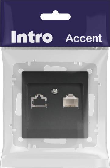 Изображение товара Розетка INTRO Accent 6-303-05 / Б0063634 (антрацит)