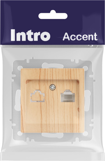 Изображение товара Розетка INTRO Accent 6-303-11 / Б0063644 (сосна)