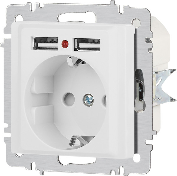 Изображение товара Розетка INTRO Accent 6-410-01М / Б0063691 (белый матовый)