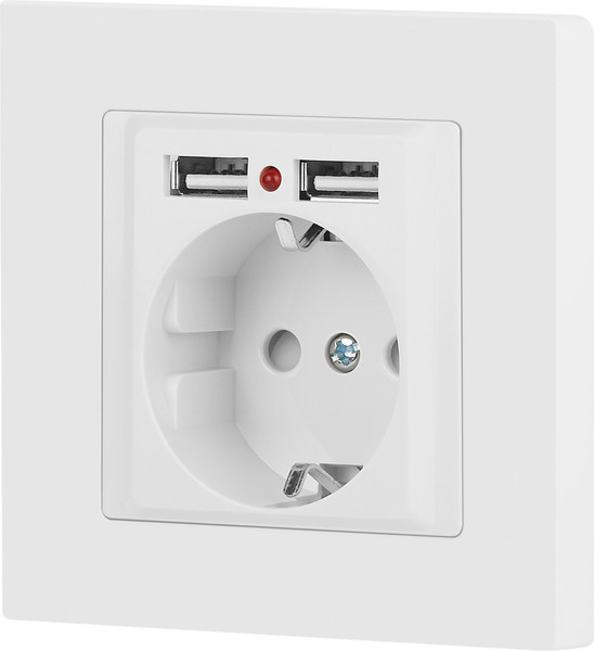 Изображение товара Розетка INTRO Accent 6-410-01М / Б0063691 (белый матовый)