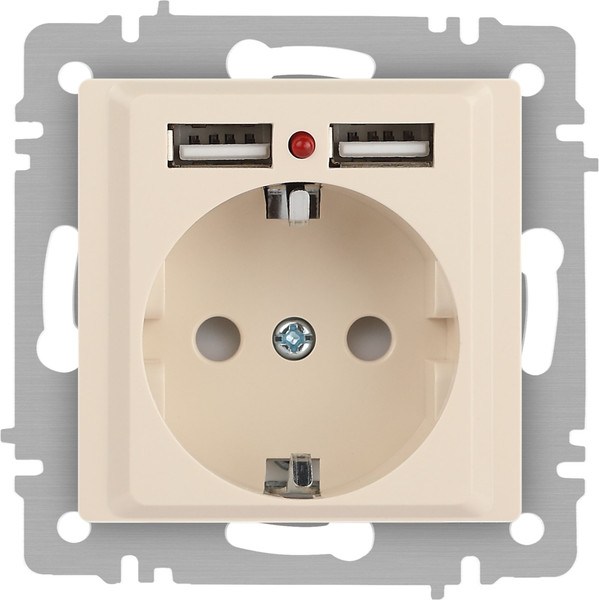 Изображение товара Розетка INTRO Accent 6-410-02 / Б0063692 (слоновая кость)