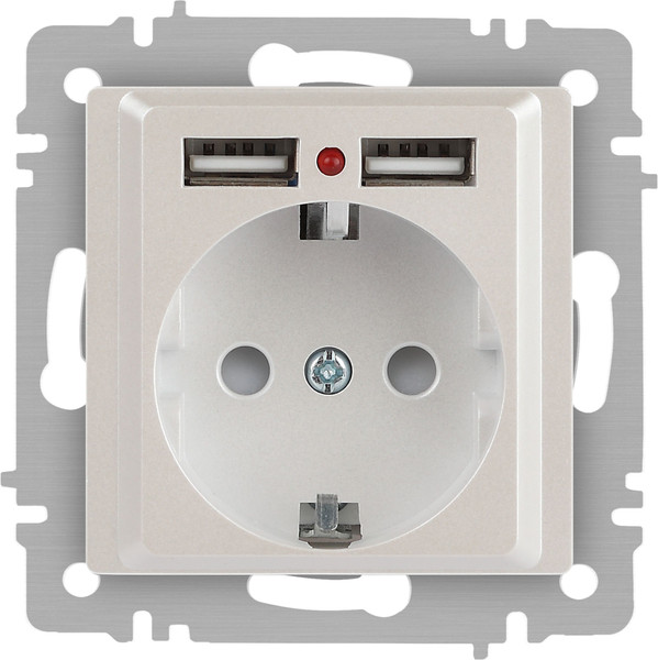 Изображение товара Розетка INTRO Accent 6-410-06 / Б0063700 (перламутр)