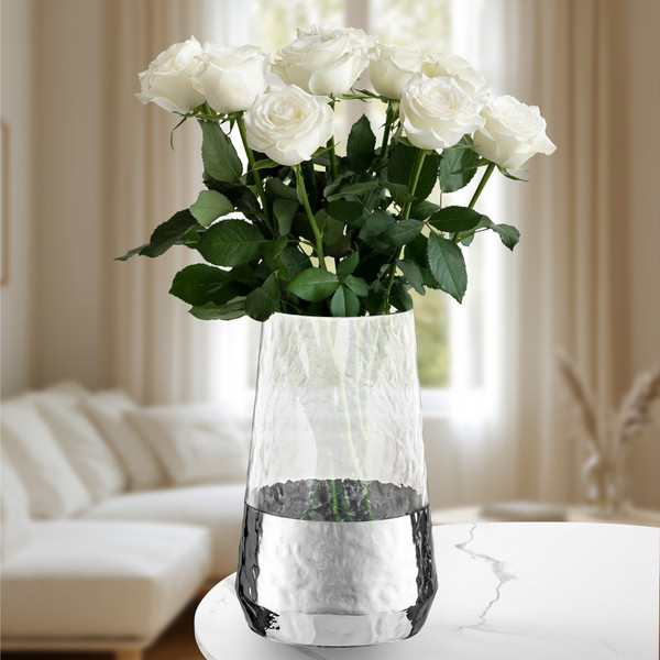 Изображение товара Ваза Elan Gallery 390225 (прозрачный/серебристый)