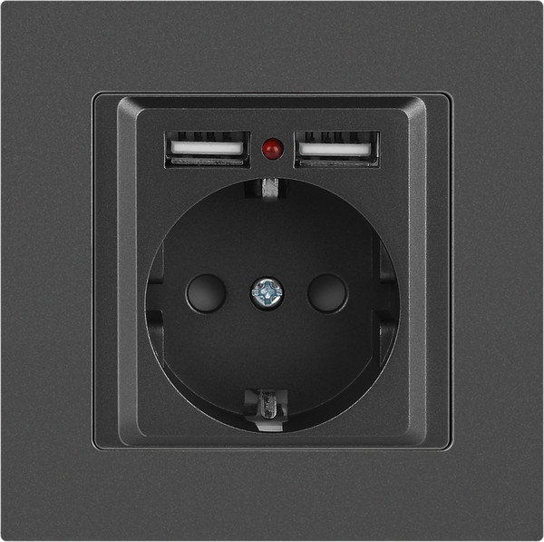 Изображение товара Розетка INTRO Accent 6-410-07 / Б0063702 (графит)