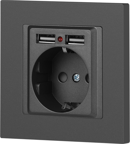 Изображение товара Розетка INTRO Accent 6-410-07 / Б0063702 (графит)