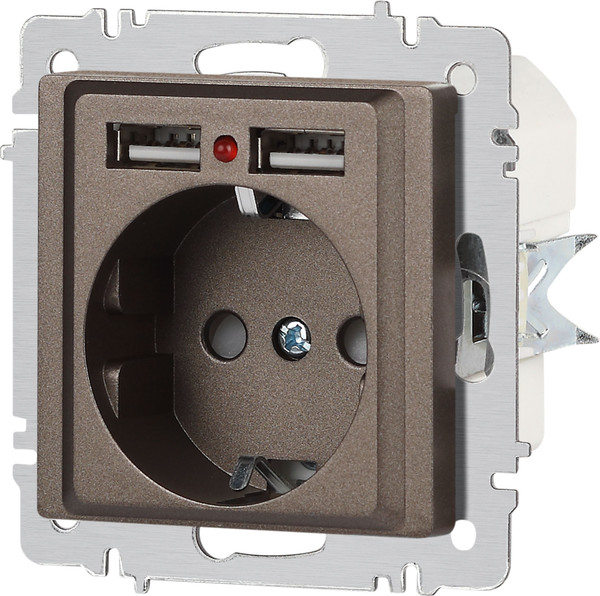 Изображение товара Розетка INTRO Accent 6-410-08 / Б0063704 (бронза)