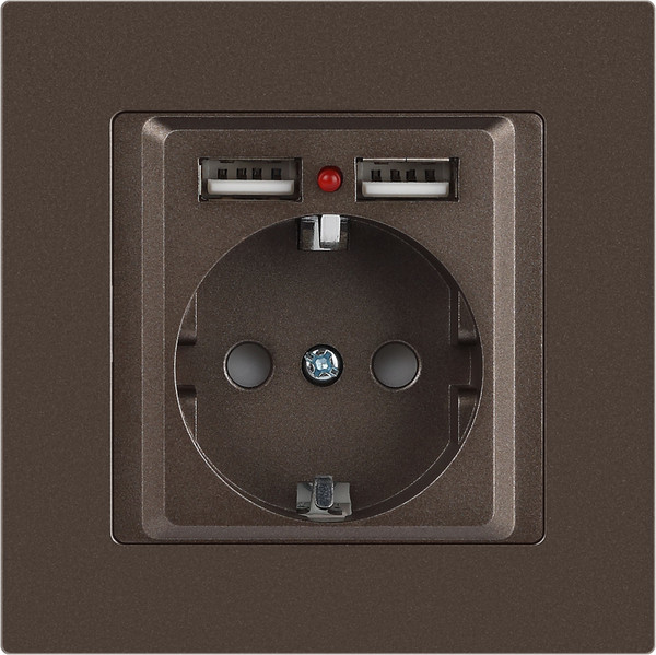 Изображение товара Розетка INTRO Accent 6-410-08 / Б0063704 (бронза)