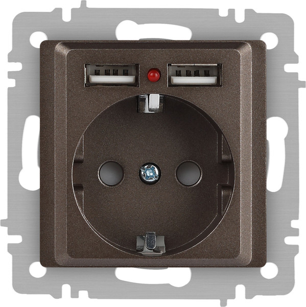 Изображение товара Розетка INTRO Accent 6-410-08 / Б0063704 (бронза)