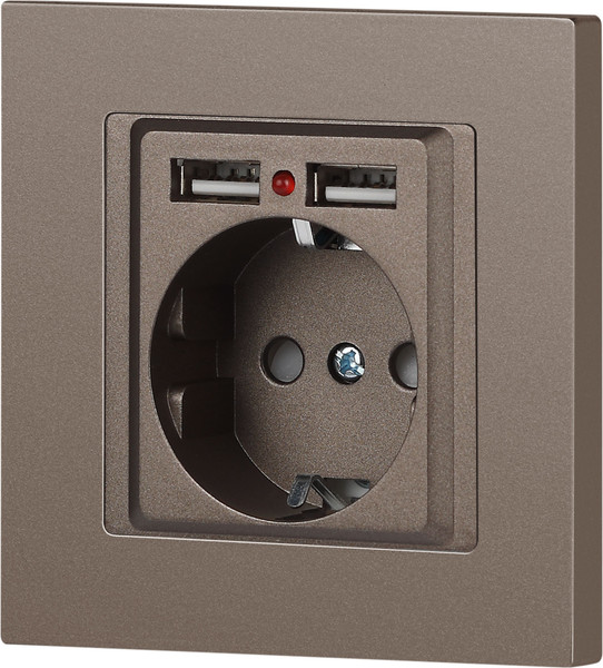 Изображение товара Розетка INTRO Accent 6-410-08 / Б0063704 (бронза)