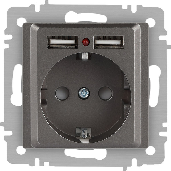 Изображение товара Розетка INTRO Accent 6-410-09 / Б0063711 (титан)