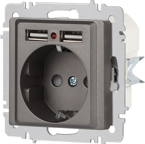 Изображение товара Розетка INTRO Accent 6-410-09 / Б0063711 (титан)