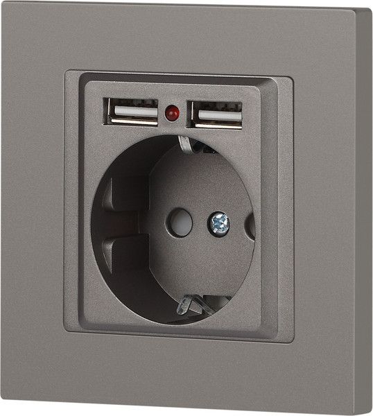 Изображение товара Розетка INTRO Accent 6-410-09 / Б0063711 (титан)